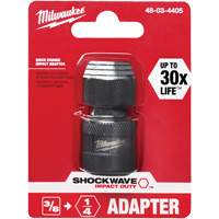 Shockwave Impact Driver Square to Hex Socket Adapter, Impact, 1/4" Drive, 3/8" Socket, 1.875" L R.M.G. Prévention