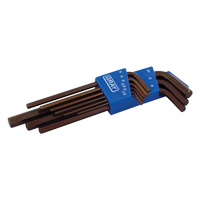 Extra Long Arm Hex Key Set, 9 Pcs., Metric R.M.G. Prévention