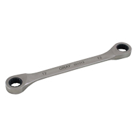 Double Box End Gear Ratcheting Wrench, 12 Point, 8 mm x 9 mm, Plain Finish R.M.G. Prévention