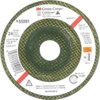 Green Corps Depressed Centre Wheel, 4-1/2" x 1/4", 7/8" Arbor, Ceramic, Type 27 R.M.G. Prévention