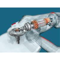 High Performance Large Angle Grinder, 9", 120 V, 15 A, 6500 RPM R.M.G. Prévention