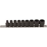 Jeu de douilles &agrave; paroi mince, 9 Mcx, Chocs, Prise de 3/8" R.M.G. Prévention