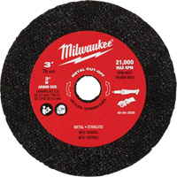 Meule de tronçonnage des m&eacute;taux, 3" x 0,04", Arbre 3/8" R.M.G. Prévention