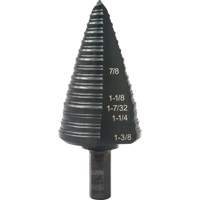#12 Multi-Hole Step Drill Bit, 7/8" - 1-3/8" , 1/16" Increments, High Speed Steel R.M.G. Prévention