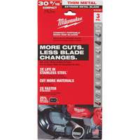 Lames-ruban pour coupes de m&eacute;taux extr&ecirc;mes, Acier rapide, 30-9/16" lo x 1/2" la x &eacute;paisseur 0,02", 12/14 dents par pouce R.M.G. Prévention