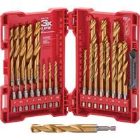 Shockwave Red Helix Metric Drill Bit Set, 25 Pieces, Titanium R.M.G. Prévention