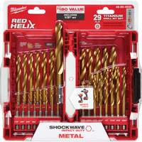 Shockwave Red Helix Drill Bit Set, 29 Pieces, Titanium R.M.G. Prévention