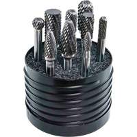 Drillco&reg; Magnum SET 1 Solid Carbide Double Cut Burr Set, 8 Pieces R.M.G. Prévention