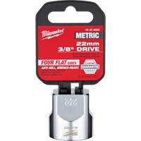 Douille m&eacute;trique avec c&ocirc;t&eacute;s Four Flats, 22 mm, Prise 3/8", 6 pans R.M.G. Prévention