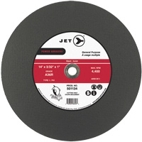 Meule &agrave; tronçonner Power Abrasive A36R, 14" x 3/32", Arbre de 1", Type 1, 4400 Tr/min R.M.G. Prévention
