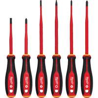 Insulated Slim Tip Screwdriver Set, 6 Pcs., Magnetic R.M.G. Prévention