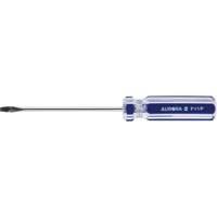 Tournevis &agrave; fente bleu transparent avec bandes , Tige de 1/8", Ronde, Prise en Plastique R.M.G. Prévention
