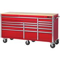 PRC7215 Pro Series Roller Cabinet, 15 Drawers, 72" W x 24" D x Red R.M.G. Prévention