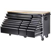 HDRC7220 HD Series Roller Cabinet, 20 Drawers, 72" W x 24" D x 42-3/10" H, Black R.M.G. Prévention