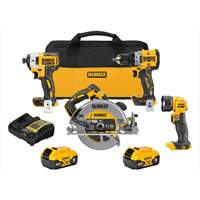 Ensemble de quatre outils combin&eacute;s sans fil et sans balai XR, Lithium-ion, 20 V R.M.G. Prévention