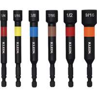 Embouts &agrave; &eacute;crous haute performance pour perceuse/visseuse, Embout 1/2"/5/16"/1/4"/3/8"/7/16"/9/16", Prise 1/4", 4" lo, Magn&eacute;tique R.M.G. Prévention