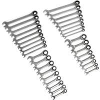 72-Tooth 12 Point Standard & Stubby Wrench Set, Ratcheting Combination, 34 Pieces, Imperial and Metric R.M.G. Prévention