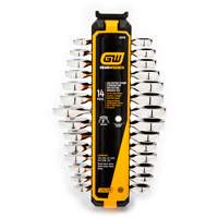 72-Tooth 12 Point Stubby Wrench Set, Ratcheting Combination, 14 Pieces, Imperial and Metric R.M.G. Prévention