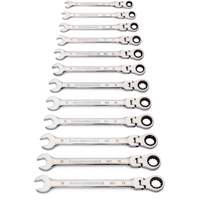 90-Tooth 12 Point Wrench Set, Flex Head/Ratcheting Combination, 12 Pieces, Metric R.M.G. Prévention