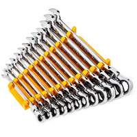 90-Tooth 12 Point Wrench Set, Flex Head/Ratcheting Combination, 12 Pieces, Metric R.M.G. Prévention