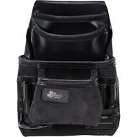 Phantom Collection Heavy-Duty Nail & Tool Bag, Leather, 10 Pockets, Black R.M.G. Prévention