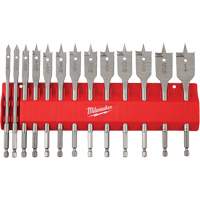 Flat Boring Bit Set, 13 Pieces, High Carbon Steel R.M.G. Prévention