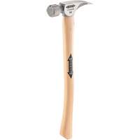 Titanium Milled Face Hammer with Curved Hickory Handle, 14 oz., Wood Handle, 18" L R.M.G. Prévention