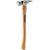 Titanium Smooth Face Hammer with Curved Hickory Handle, 14 oz., Wood Handle, 18" L R.M.G. Prévention