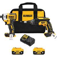 MAX Brushless Cordless Drywall Screw Gun & Impact Driver Kit, 20 V R.M.G. Prévention