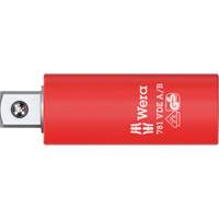 Adaptateur isol&eacute; VDE A/B, Prise 1/4", Douille 3/8", 2,78" lo, Sph&eacute;rique R.M.G. Prévention