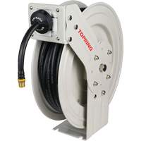 MAXREEL Single-Arm Automatic Rewind L Hose Reel with Rubber Hose, Air, 3/8" x 50', Single Hose, 250 PSI R.M.G. Prévention