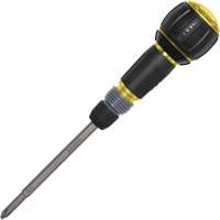 Ratcheting Fastbit Tru-Grip Screwdriver, Phillips & Slotted Bits, 8-1/2" L, Plastic/Cushion Grip Handle R.M.G. Prévention