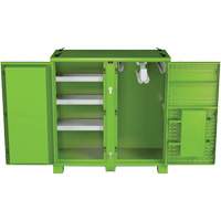 Armoire ventil&eacute;e pour le rangement d'&eacute;PI sur place, Acier, Vert lime haute visibilit&eacute; R.M.G. Prévention