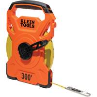 Open Reel Tape Measure with Single Hook and Carabiner, 1/2" x 300', 1/10" Graduations R.M.G. Prévention