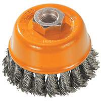 Knot-Twisted Wire Cup Brush, 3" Dia. x M10x1.5 Arbor R.M.G. Prévention