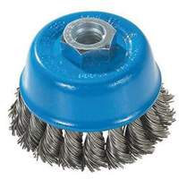 Knot-Twisted Wire Cup Brush, 3" Dia. x M10x1.25 Arbor R.M.G. Prévention