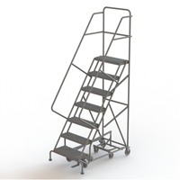 All Directional Rolling Ladder, 7 Steps, 24" Step Width, 70" Platform Height, Steel R.M.G. Prévention