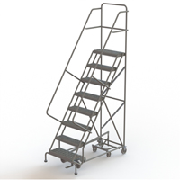 All Directional Rolling Ladder, 8 Steps, 24" Step Width, 80" Platform Height, Steel R.M.G. Prévention