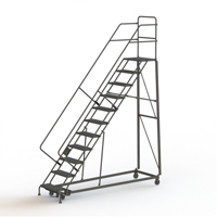 Heavy Duty Safety Slope Ladder, 11 Steps, Serrated, 50° Incline, 110" High R.M.G. Prévention