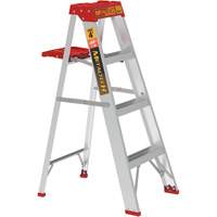 Step Ladder with Paint Tray, 4', Aluminum, 200 lbs. Capacity, Type 3 R.M.G. Prévention