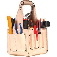 Electrical & Maintenance Tool Pouches, Leather, 17 Pockets, Beige R.M.G. Prévention