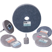 Meule homog&egrave;ne &agrave; faible densit&eacute; de s&eacute;rie 500 Standard Abrasives, 3" x 1/4", Arbre de 1/4", Grain de Moyen, Oxyde d'aluminium R.M.G. Prévention