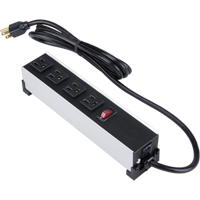 Barre d'alimentation en aluminium bross&eacute; pour l'int&eacute;rieur, 4 Prise(s), 6' R.M.G. Prévention