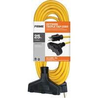 Cordon rallonge en vinyle, Ext&eacute;rieur, SJTW, AWG 12/3, 15 A, 3 prise(s), 25' R.M.G. Prévention