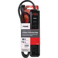 Surge Protector, 6 Outlets, 1000 J, 1875, 4' Cord R.M.G. Prévention