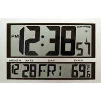 Horloge géante, Numérique, À piles, 16,5" la x 1,7" p x 11" h, Argent XD075 | R.M.G. Prévention