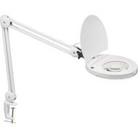 Lampe loupe ajustable, Dioptrie 5, Ampoule DEL, Bras de 47", Pinces serre-joints, Blanc R.M.G. Prévention