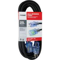Cordon rallonge All-Rubber, Ext&eacute;rieur, SJOOW, AWG 14/3, 15 A, 25' R.M.G. Prévention