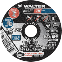 Zip™ Cut-Off Wheel, 2" x 1/16", 5/16" Arbor, Type 1, Aluminum Oxide, 5100 RPM YC582 | R.M.G. Prévention