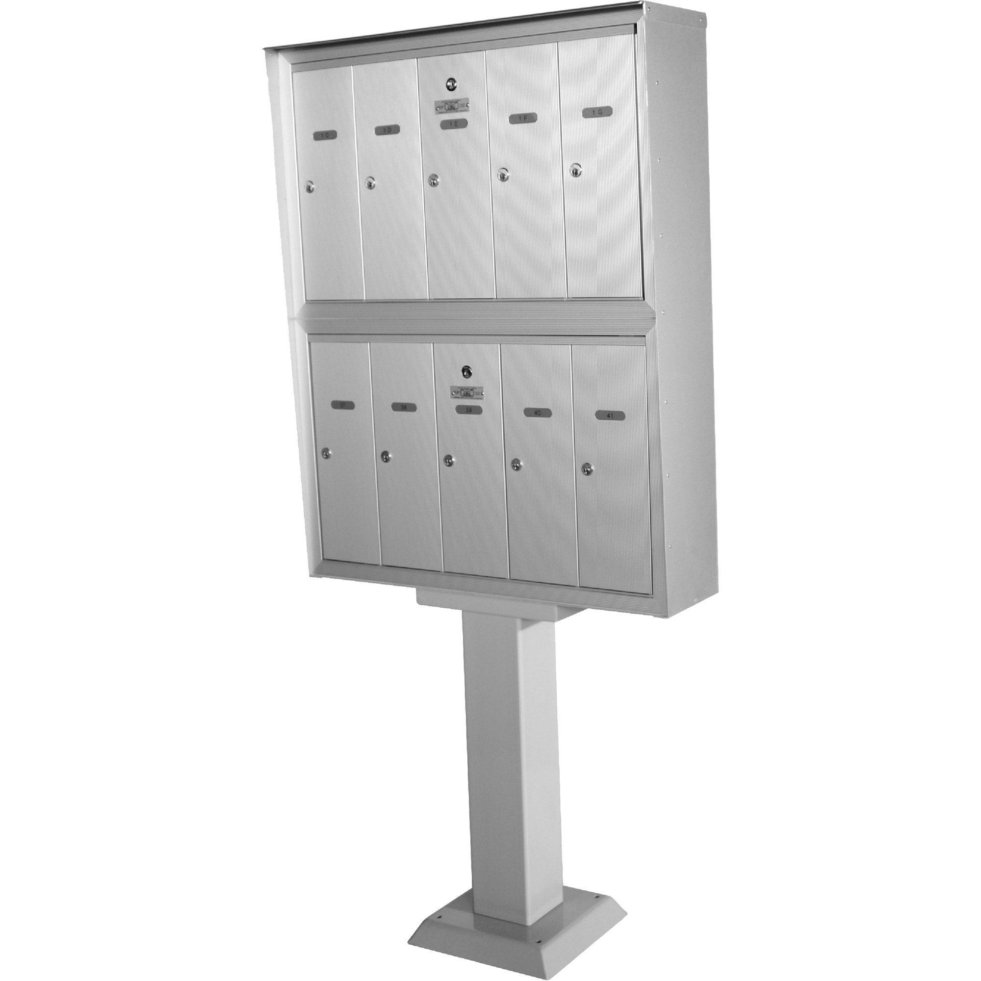 Canadian Mailbox Company Double Deck Mailboxes, Pedestal Mounted, 16" x 51/2", 12 Doors